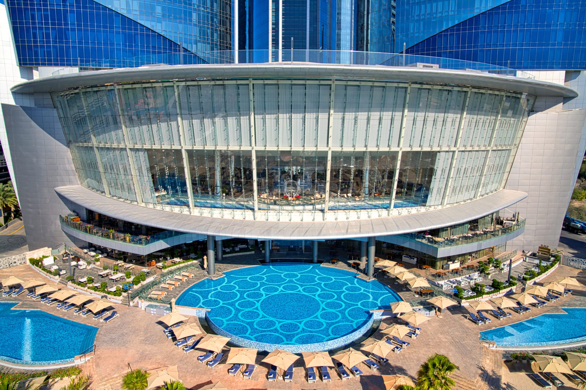 Pool aerial view at Conrad Abu Dhabi